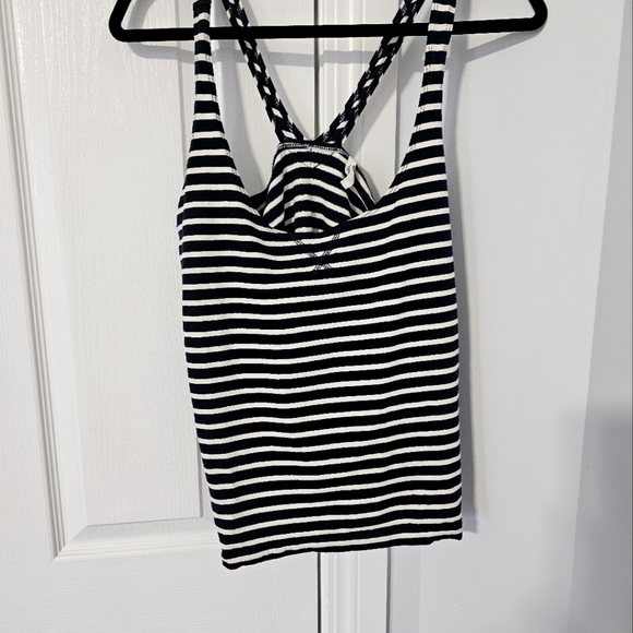 Navy striped cotton tank. - Picture 1 of 2